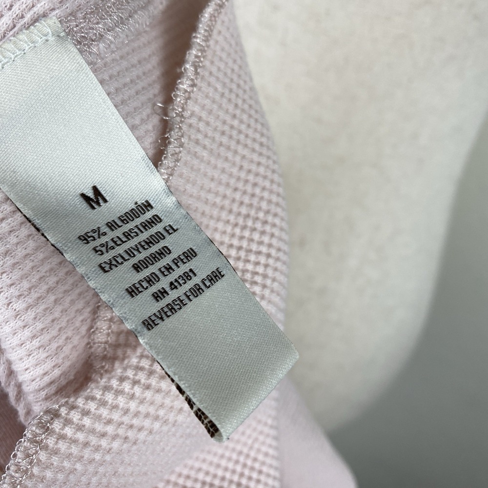 Y2K Polo Ralph Lauren Hoodie Womens M Pink Top Waffle Henley Twilight Grunge 90s - Picture 7 of 8